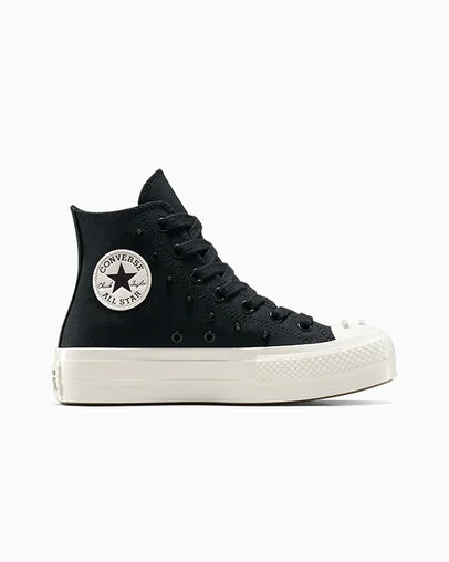 Chuck Taylor All Star Lift Platform Spikes Black/Vintage White/Black, Outer Side View