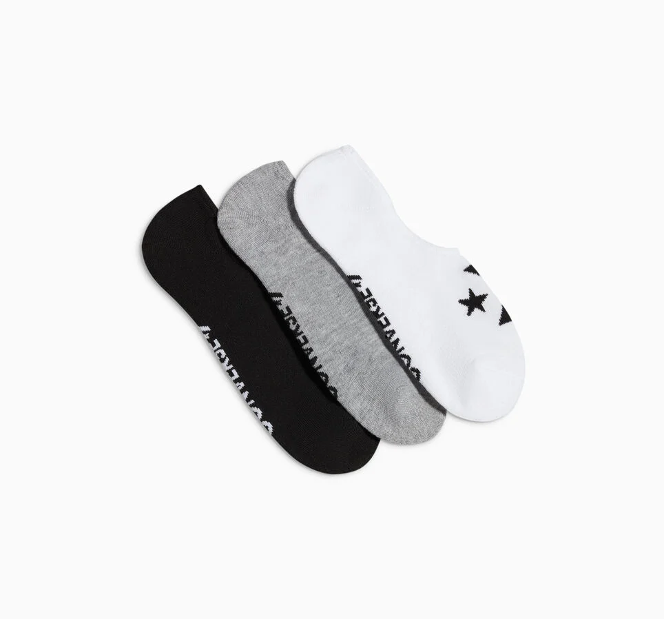 3-Pack Star Chevron No-Show Socks White/Lgh/Black