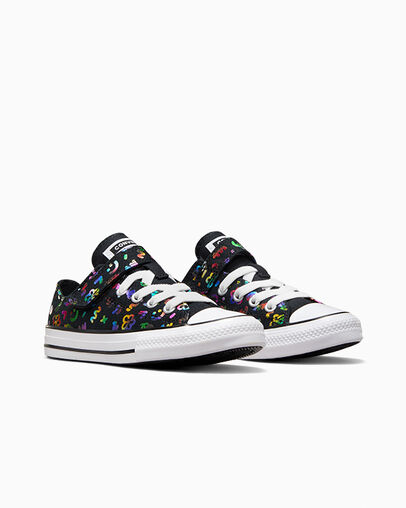 Chuck Taylor All Star Easy On Doodles Black/White/Black, Top and Side View