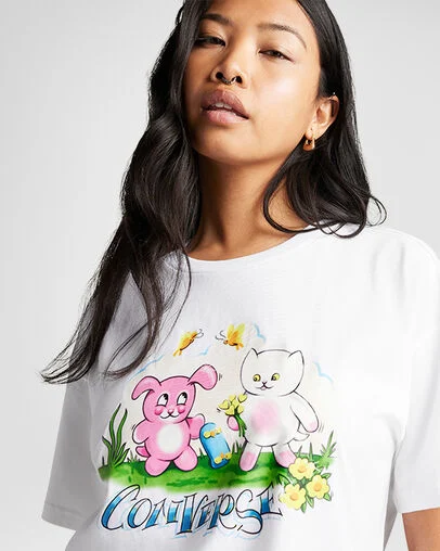 Airbrush Oversized T-Shirt White, Detail View