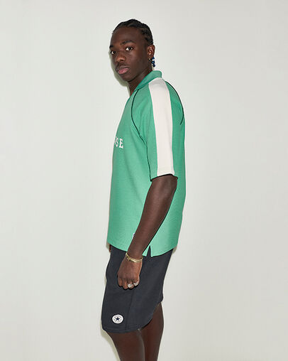 Retro Jersey Polo Green Means Go, Back View