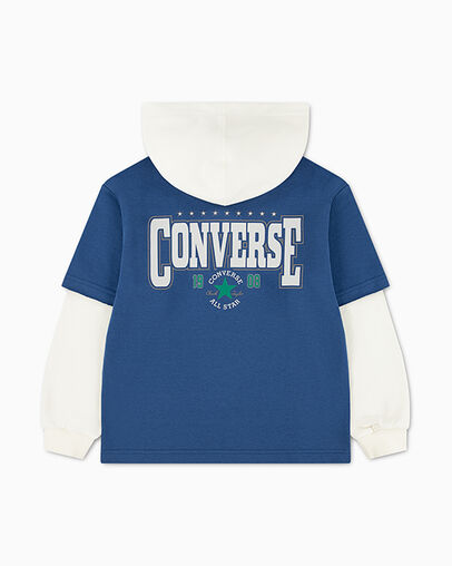 Colorblock Chuck Taylor Patch Hoodie Armor Blue, Back View