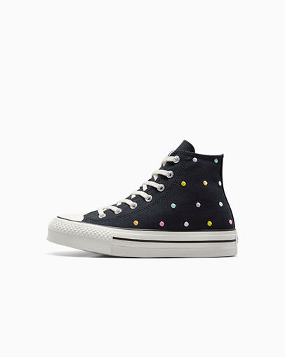 Chuck Taylor All Star Lift Polka Dots Platform Black/Vintage White/Egret, Inner Side View