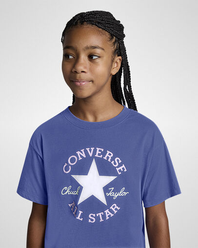 Chuck Taylor Patch Relaxed Short Sleeve T-Shirt Indigo Storm, Detail View