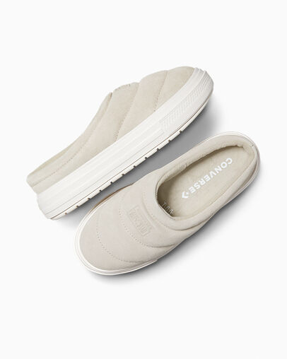 Chuck Taylor All Star Elements Mule Suede Papyrus/Egret/Egret, Angled View