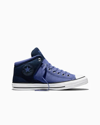 Chuck Taylor All Star High Street Colorblock Indigo Storm/Obsidian/White, Outer Side View
