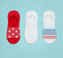 3-Pack Stripe Mix Liner Socks White/Multi/Red