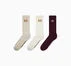 3-Pack Stacked Patch Crew Socks Oatmeal Heather