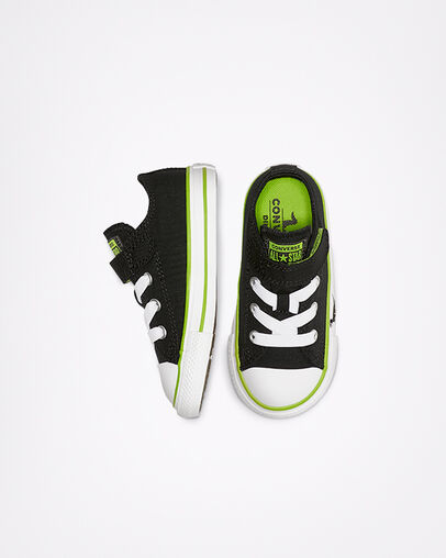 Dinoverse Hook and Loop Chuck Taylor All Star Black/Bold Lime/White