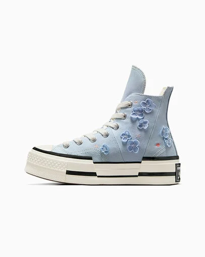 Chuck 70 Plus 3D Flowers Cloudy Daze Grey/Egret/Black, Detail Angle View