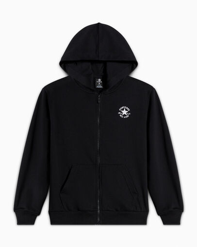 Chuck Taylor Patch Full-Zip Hoodie Black, Front View