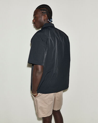 Utility Zip Short-Sleeve Shirt Converse Black, Detail View
