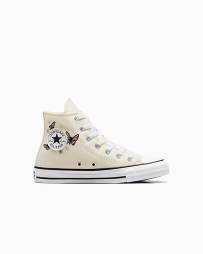 Chuck Taylor All Star Butterflies Egret/Black/White, Outer Side View