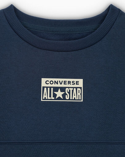 Relaxed Fleece Crew Converse Navy, Full Body View