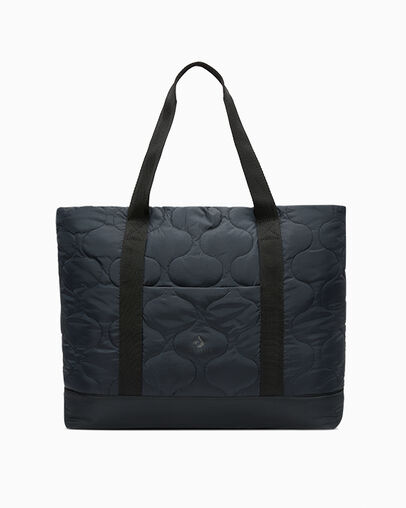 Quilted Tote Bag Converse Black, Front View
