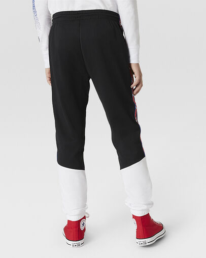 Star Chevron Colorblock Taping Track Jogger Black