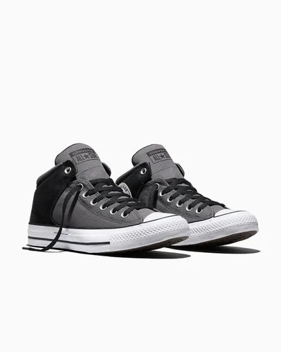 Chuck Taylor All Star High Street Colorblock Darker Grey/Black/White, Top and Side View