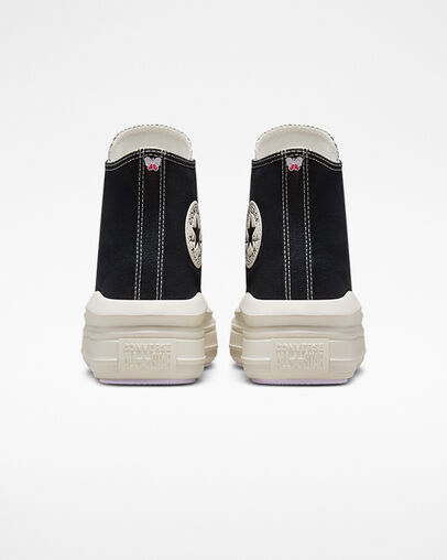 Chuck Taylor All Star Move Platform Pop Words Black/Egret/Vapor Violet, Heel View