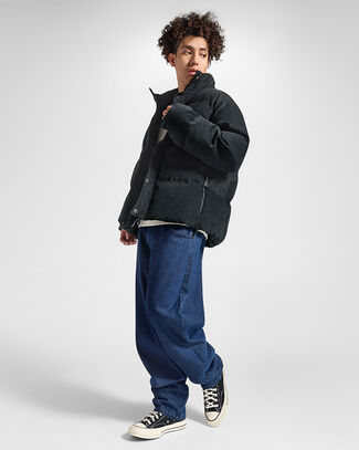 Super Puffer Jacket Converse Black, Front View