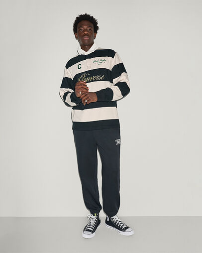 Varsity Relaxed Rugby Polo Converse Black Multi, Detail View