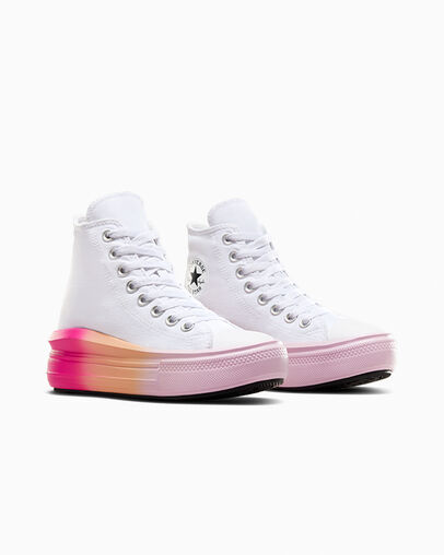 Chuck Taylor All Star Move Platform Bright Ombre White/Stardust Lilac, Top and Side View