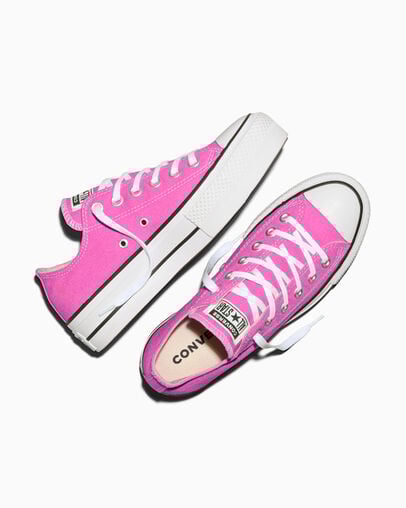 Chuck Taylor All Star Lift Platform Canvas Shocking Orchid Pink/White/Black, Angled View
