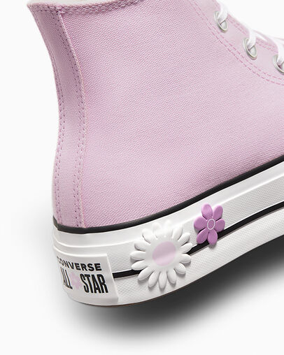 Chuck Taylor All Star Lift Platform Floral Stardust Lilac/White/Black, Detail Angle View