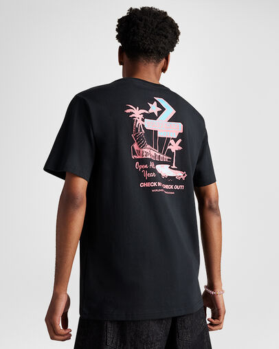 Motel T-Shirt Converse Black, Back View