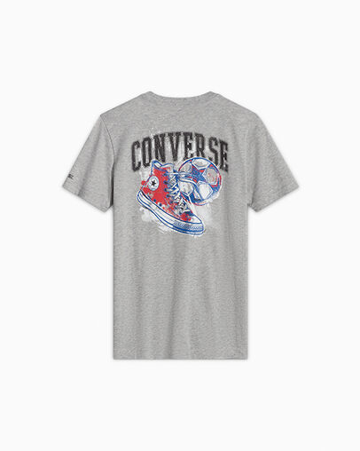 Soccer Star Graphic T-Shirt Dk Grey Heather, Back View