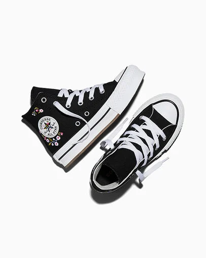 Chuck Taylor All Star EVA Lift Platform Cherry Blossoms Black/White/Black, Angled View