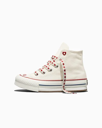 Chuck Taylor All Star Lift Platform Valentine's Day Vintage White/Vintage White, Inner Side View