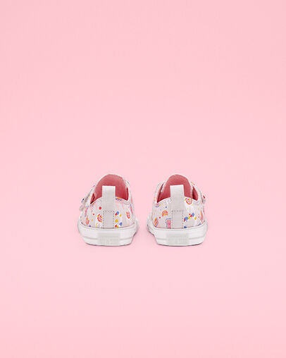 Llama Party Hook and Loop Chuck Taylor All Star Mouse/Coastal Pink/White