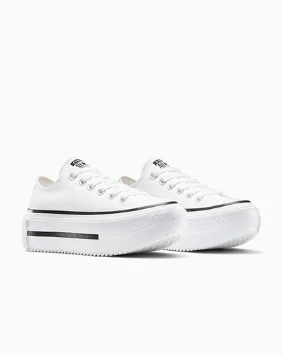 Chuck Taylor All Star Lift Double Stack Platform Canvas White/Black/White, Top and Side View