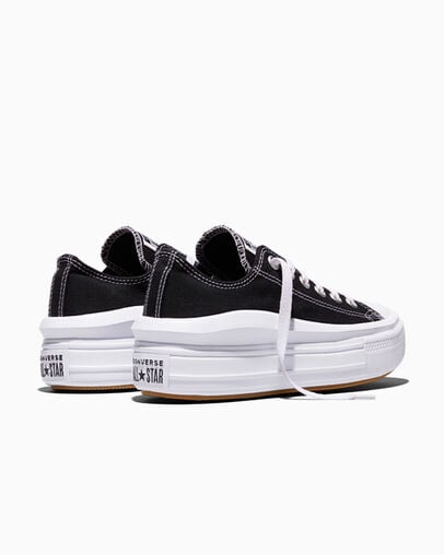 Chuck Taylor All Star Move Canvas Platform Black/White/White, Heel View