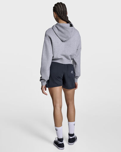 Chuck Taylor All Star Cropped Hoodie Vintage Grey Heather, Detail View