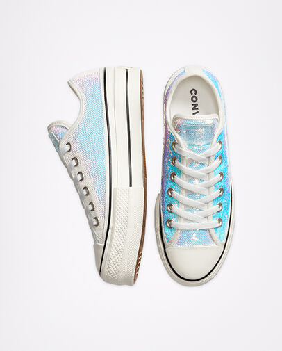 Mini Sequins Chuck Taylor All Star Platform Silver/Vintage White/Black