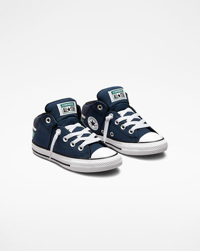 Chuck Taylor All Star Axel Varsity Club Navy/White/Algae Coast, Angled View