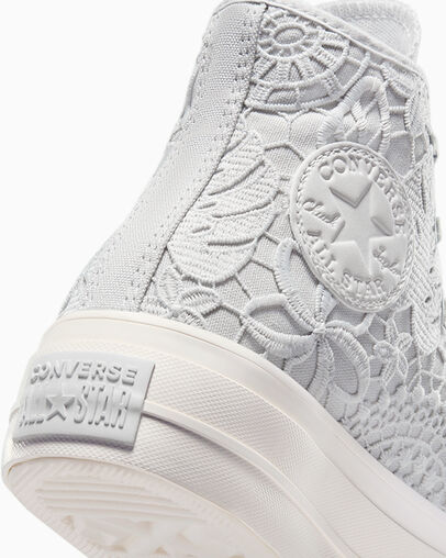 Chuck Taylor All Star Lift Platform Butterflies Fossilized/Egret/Fossilized, Detail Angle View