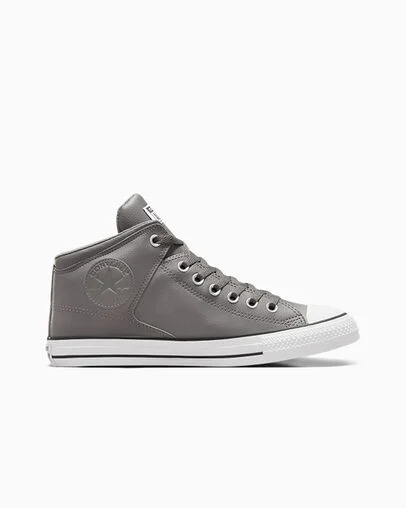 Chuck Taylor All Star High Street Faux-Leather Sharkskin/Sharkskin/White, Outer Side View