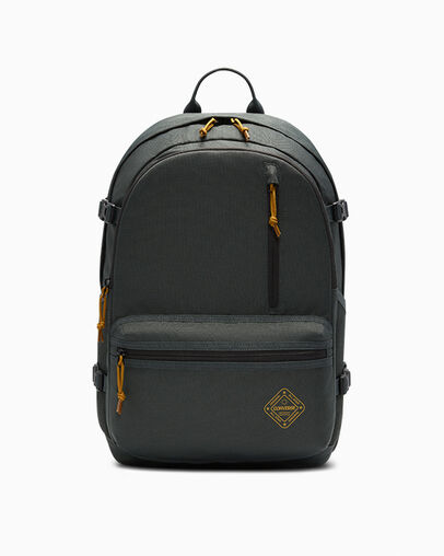 Graphic Straight Edge Backpack Secret Pines Green, Front View