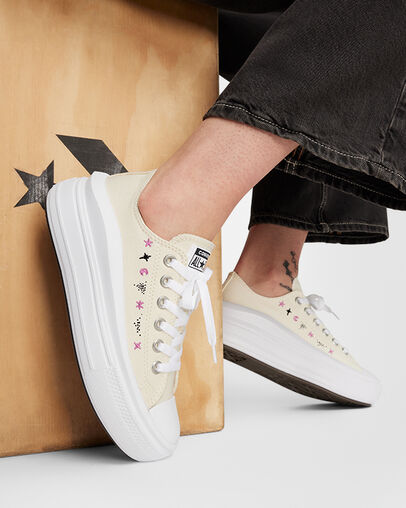 Chuck Taylor All Star Move Platform Celestial Egret/White/Cactus Bud, Reflective View