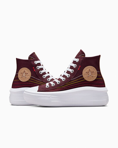 Chuck Taylor All Star Move Platform Western Stitch Bloodstone/Red/Yellow, Detail Angle View