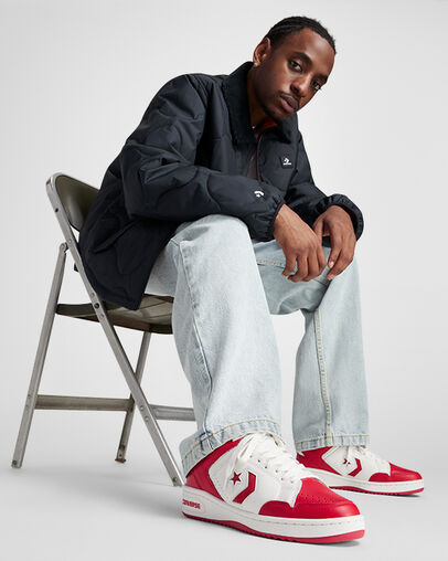 Converse Weapon Leather Red/Vintage White/Red, On Foot Shot 2