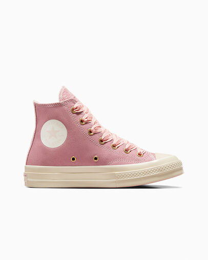 Chuck 70 Ribbon Laces Night Flamingo/Pink Sage, Outer Side View