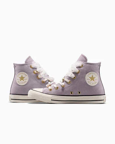Chuck Taylor All Star Charms Frozen Thistle/Egret/Black, Detail Angle View