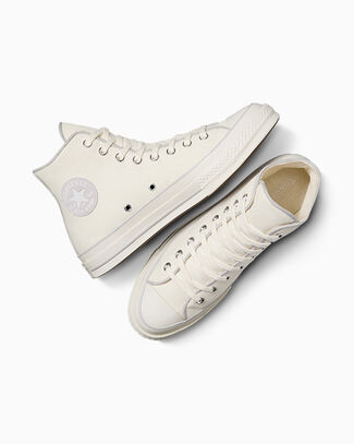 Chuck 70 Canvas & Cotton Egret/Egret/Barely Grey, Outer Side View