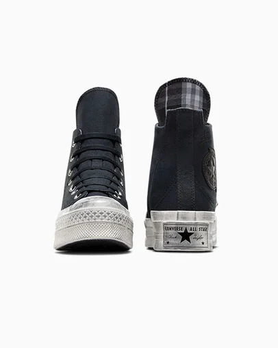 Chuck 70 Plus Punk Black/Egret/Black, Heel View