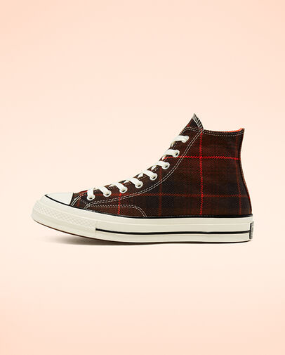 Plaid Chuck 70 Black/Bright Crimson/Egret