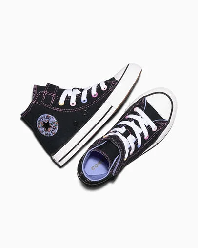 Chuck Taylor All Star Beads Easy-On Black/White/Very Peri Purple, Angled View