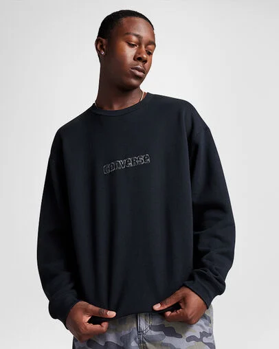 Premium Graphic Crew Sweatshirt Converse Black